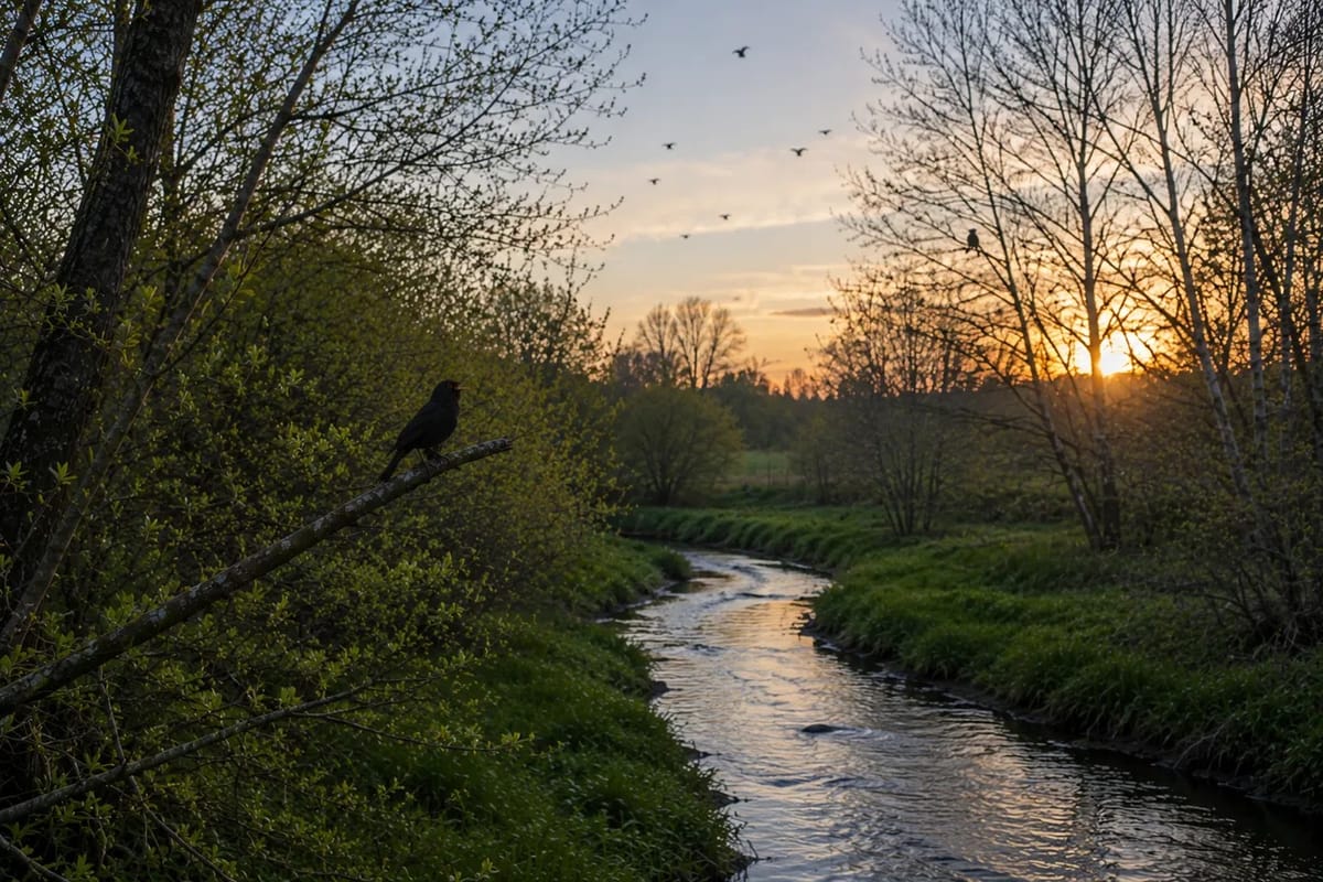 Blackbird sunset