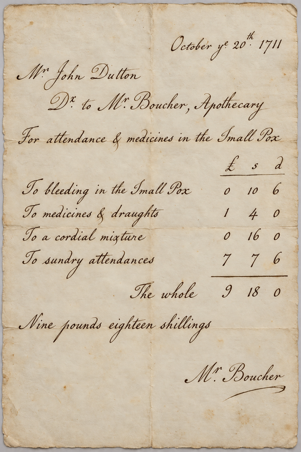Smallpox comes to Sherborne in December 1711